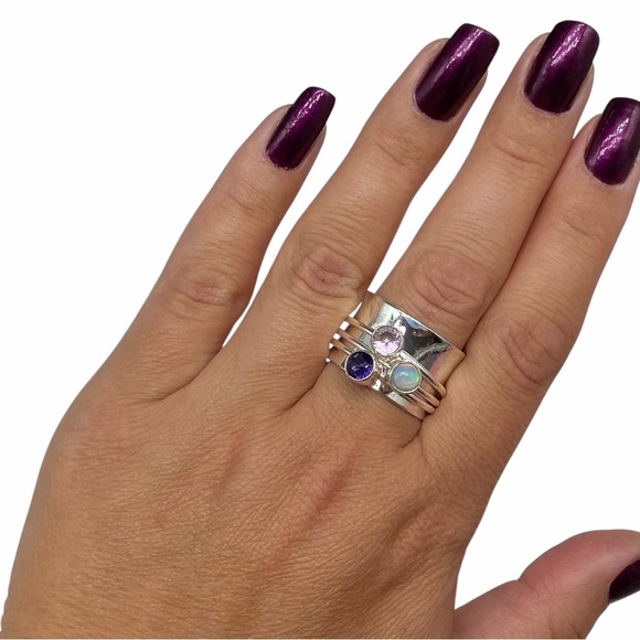 NEW Elegant Silver Stacking Rings Set - Picture 5 of 10